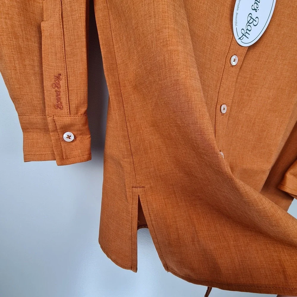 Boone's‎ Bay Fishing Shirt Vented Orange Roll Tab S Women's UV Protect Outdoor